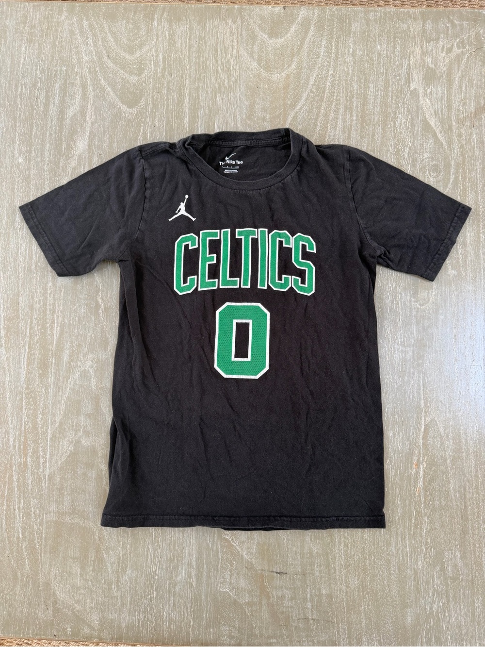 Nike Kids Boston Celtics Black Tee with Jason Tatum, Size L